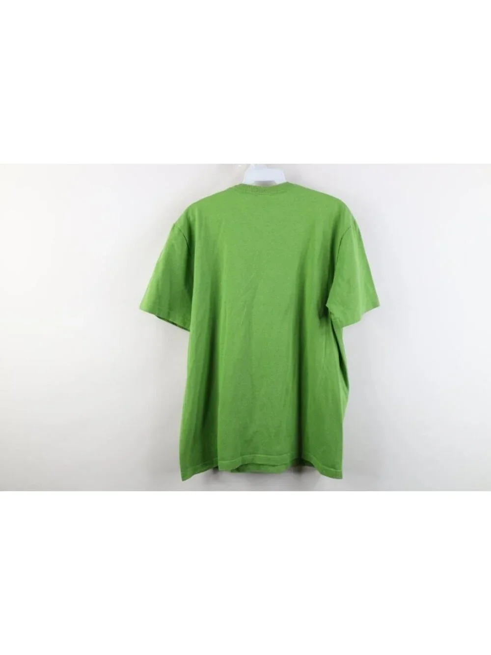 Vintage Y2K The North Face Mens Medium Spell Out Mountains T-Shirt Lime Green
